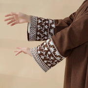 Elegant Cocoon-Cut Pullover Dress | 2-Piece Set Embroidered Abaya (AA145)